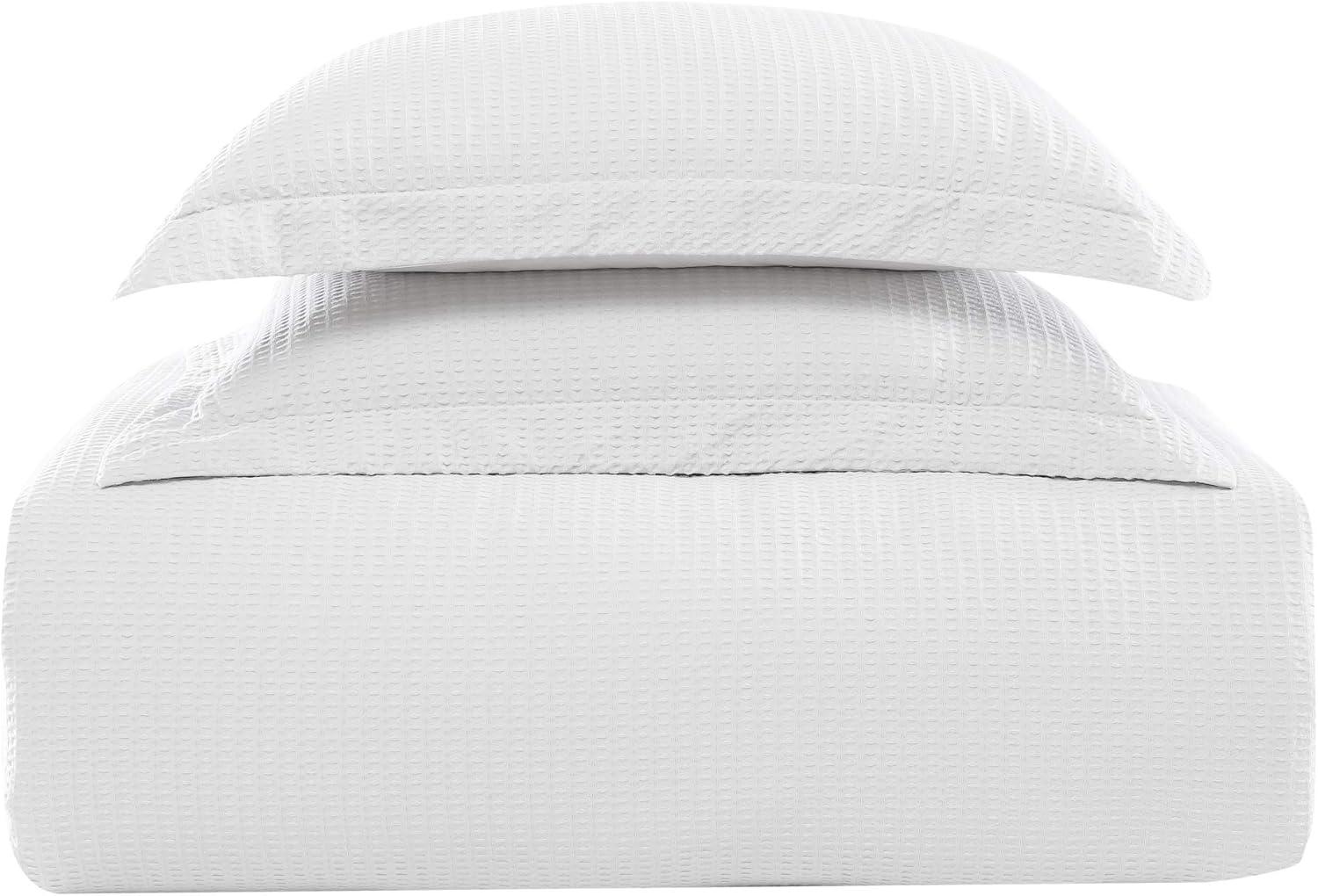 Brielle Home Pierce Waffle 100% Cotton 3 Piece Comforter Set