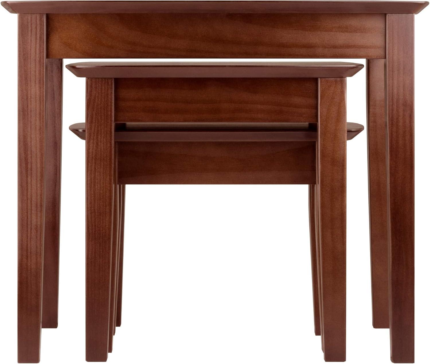 3pc Bradley Nesting Table Set - Antique Walnut - Winsome: Wood Frame, Living Room Accent Tables