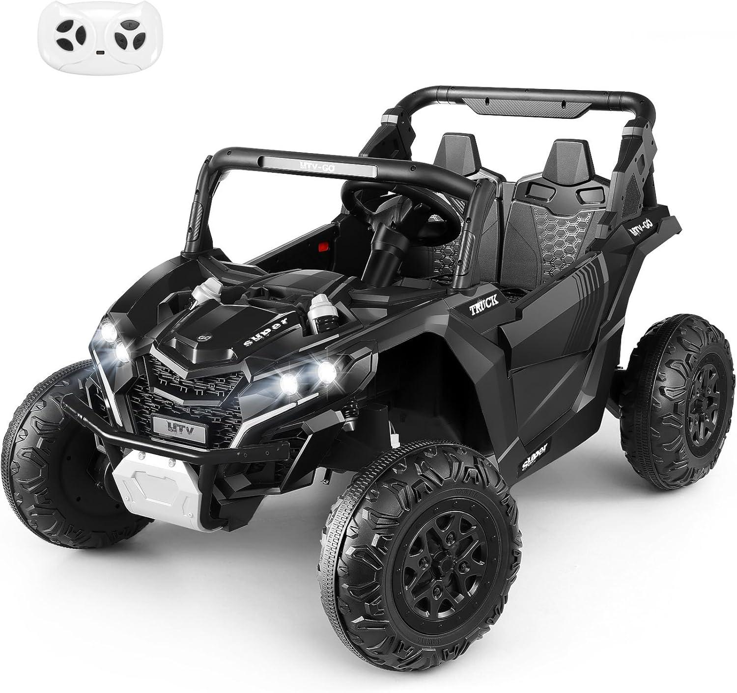 SUSIELADY 24V 2 Plazas Ride-On UTV para Niños, Coche Eléctrico con Control Remoto, Suspensión en las 4 Ruedas, Música, Almacenamiento, Camión de Juguetes Al Aire Libre para Niños Niñas a Partir de 3 Años, Rosa