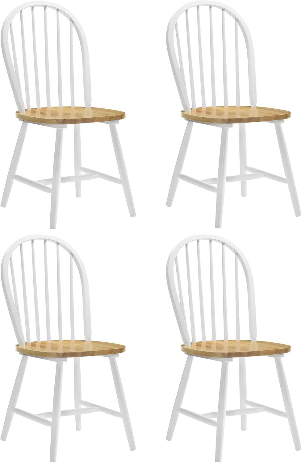 Coaster Farmhouse Windsor Wood Dining Chairs in White