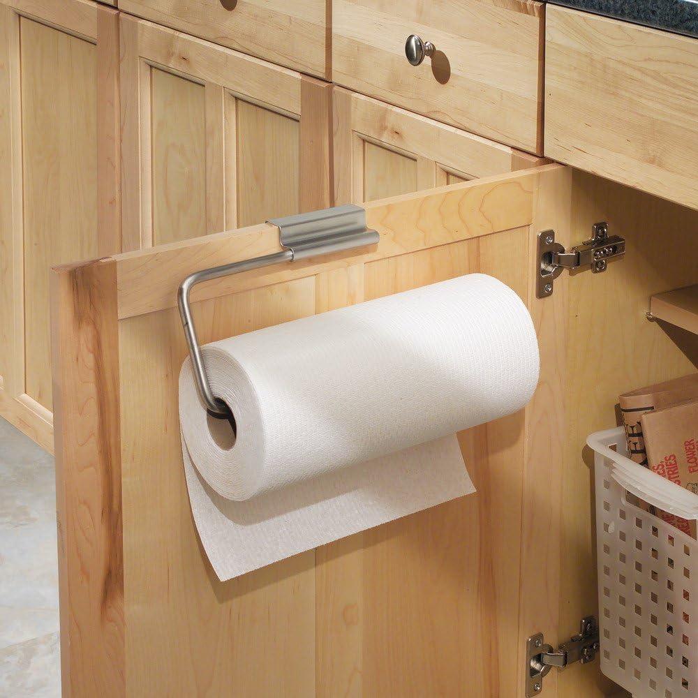 Stainless Steel Over-Cabinet Paper Towel Holder with Foam Backing