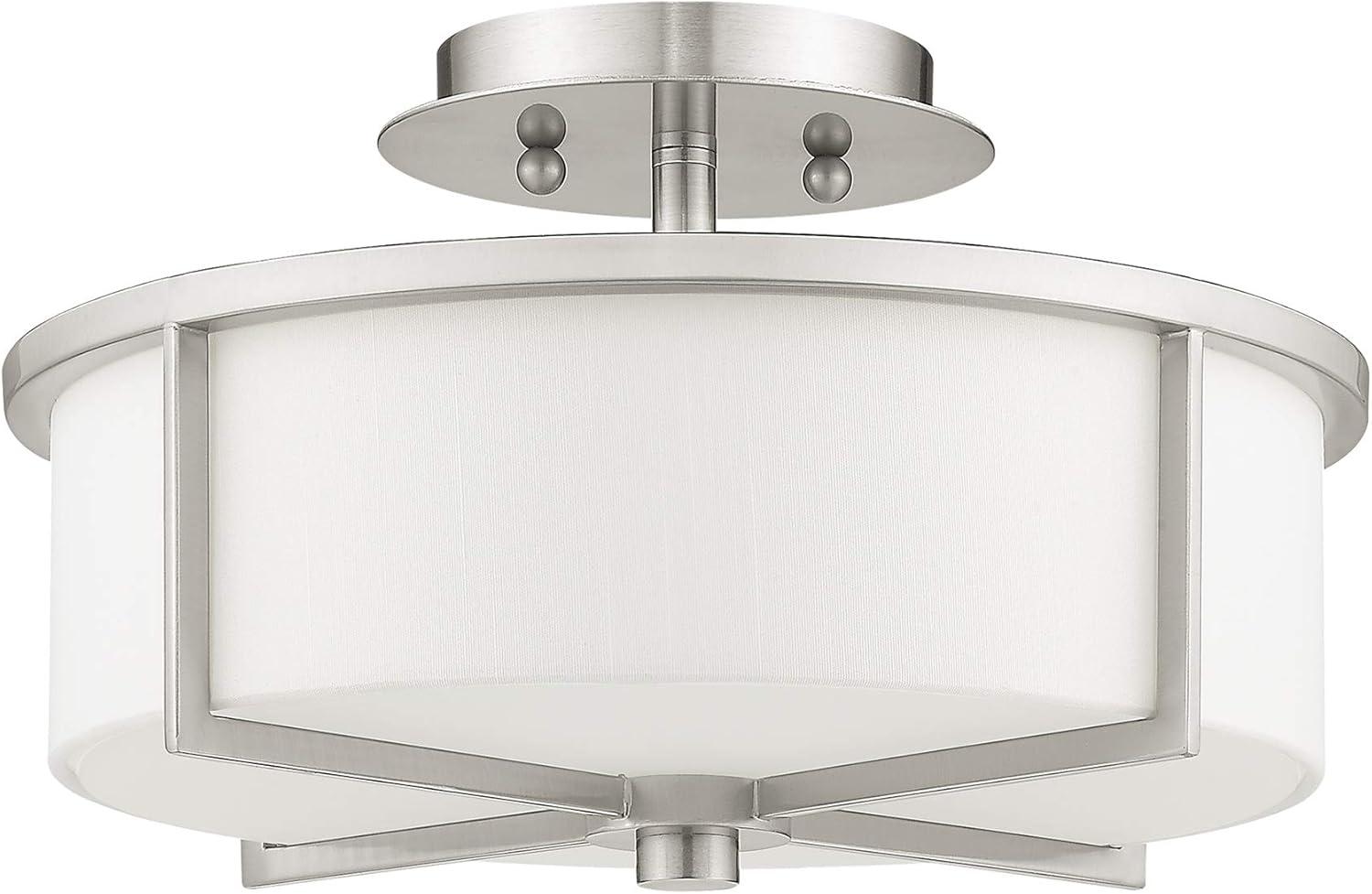 Livex Lighting Wesley 2 - Light Semi-Flush Mount in  Brushed Nickel