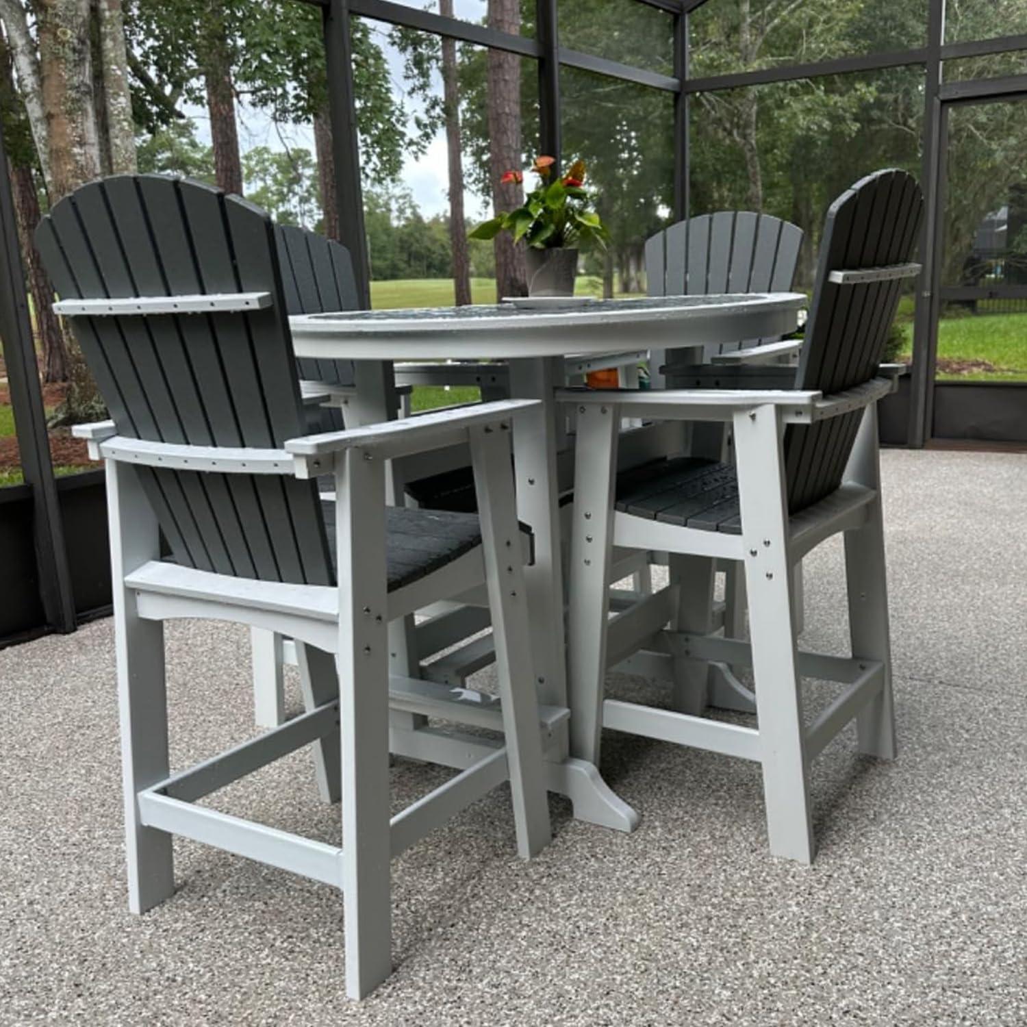 Ceballos Patio Bar Table Set High Top Outdoor Table And Chairs Set Of 5 Bar Table & Stools Set With Tall Adirondack Chairs Set For 4