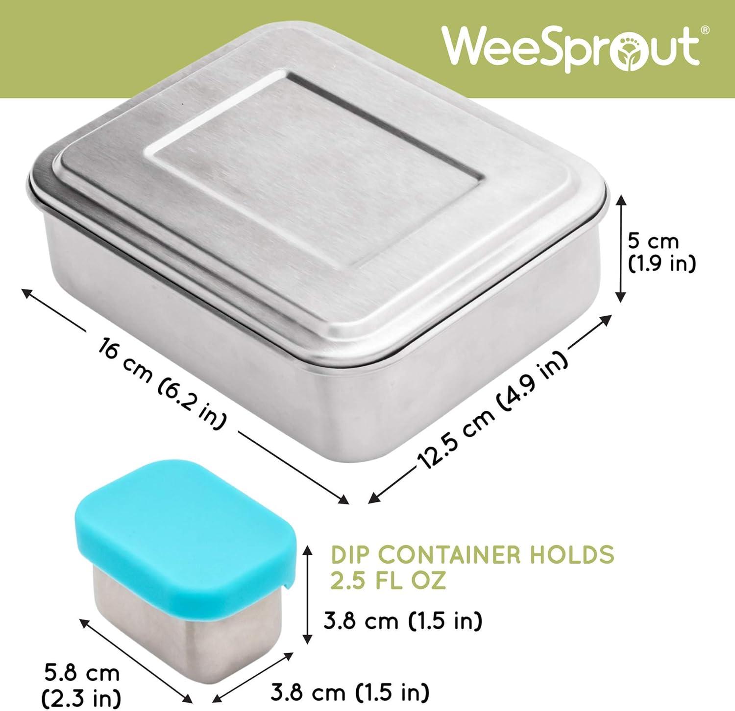 WeeSprout 18/8 Stainless Steel Bento Box - 3 Compartment Lunch Box, for Kids & Adults