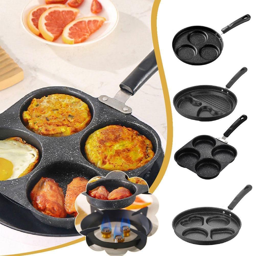 Egg Pan,Breakfast Frying Pan,4 Cup Egg Pans Nonstick,Nonstick Granite Omelette Skillet,Pancake Pan and Egg Cooker and Grill Pan,Suitable for Gas and Induction Cooktops