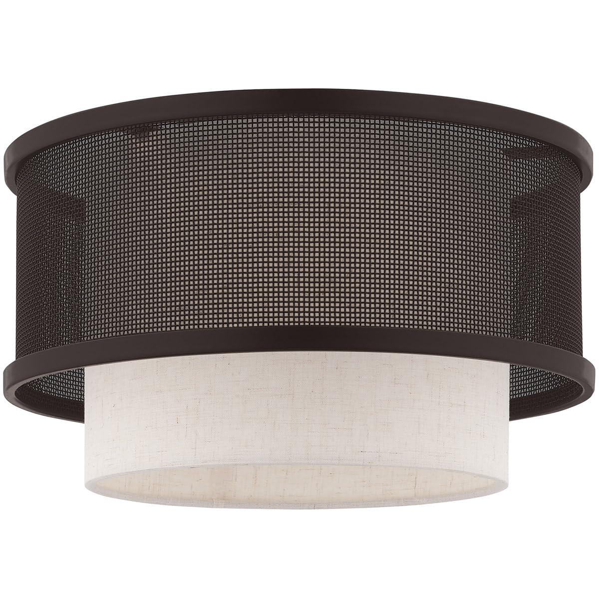 Livex Lighting Braddock 1 - Light Flush Mount in  Bronze