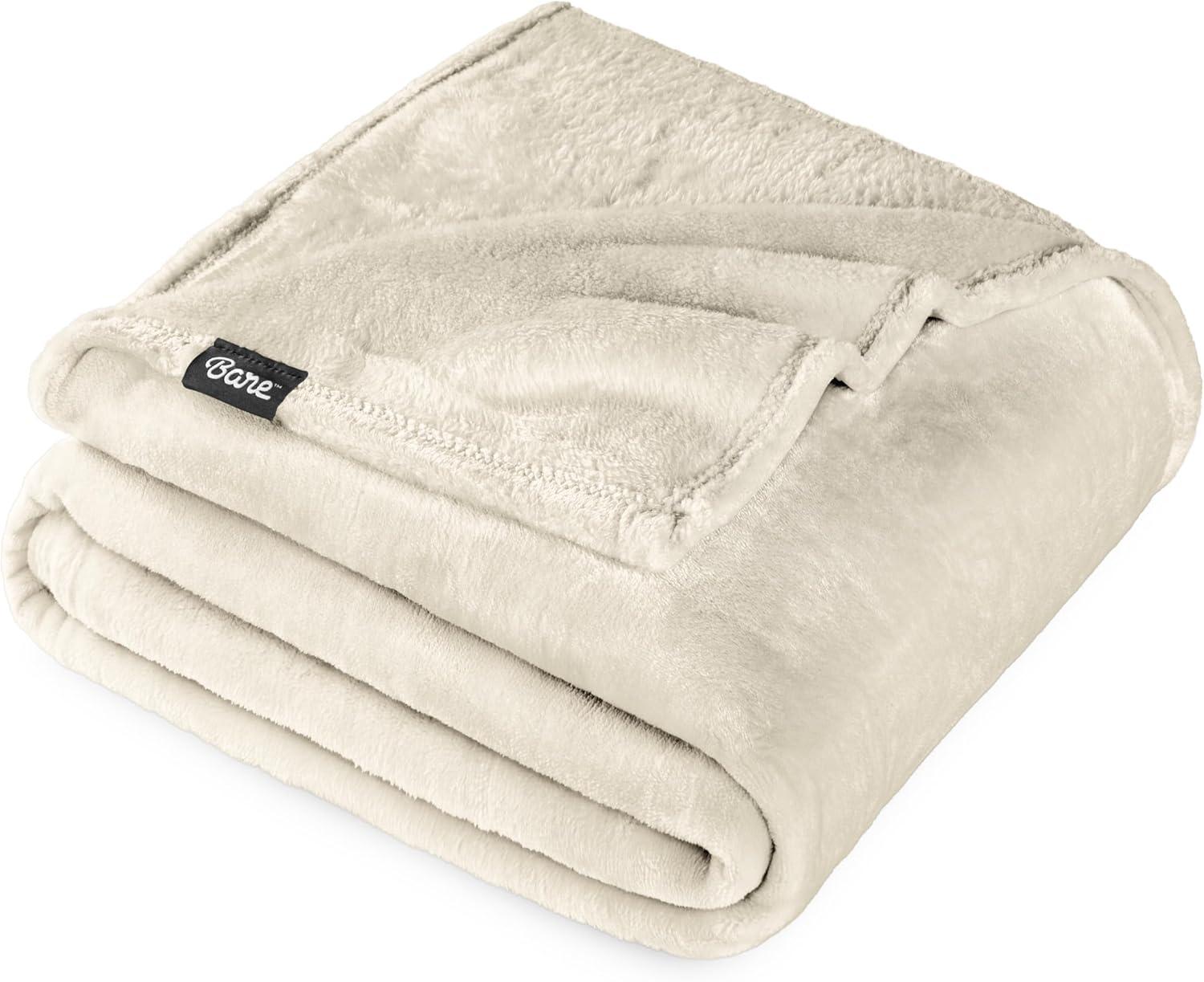 Oyster Microplush Full/Queen Fleece Blanket by Bare Home