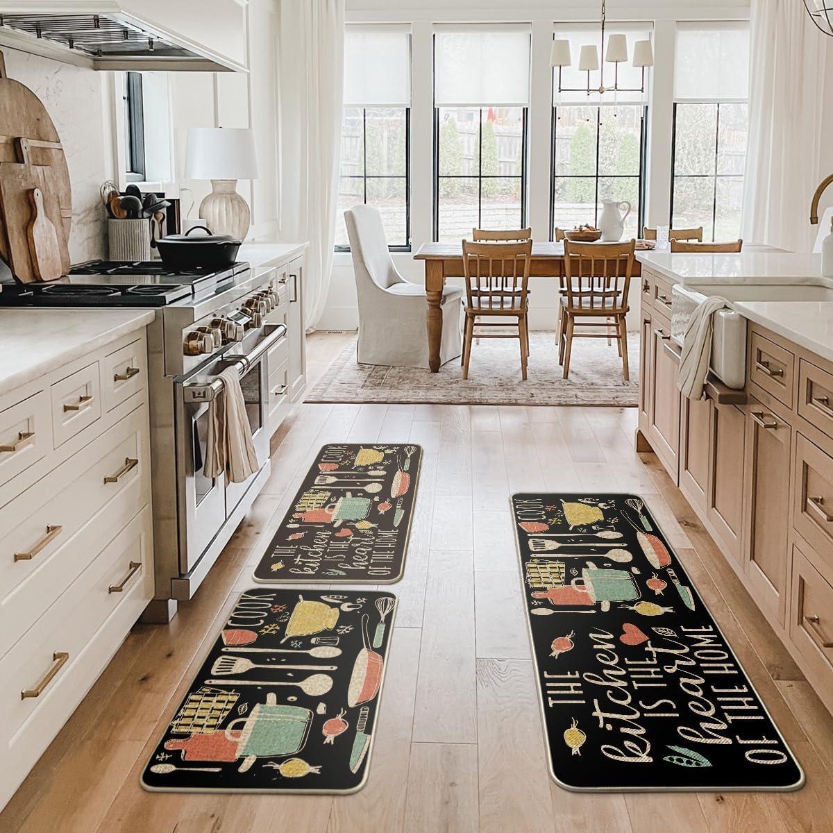 Rosalind Wheeler The Kitchen is The Heart of The Home Kitchen Mats Set of 2
