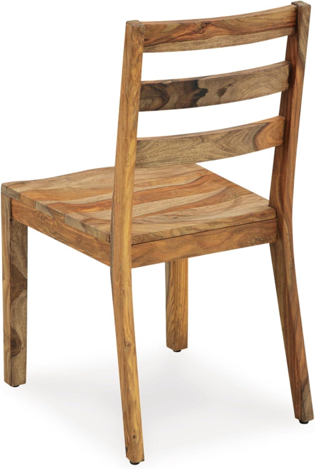 Dressonni Light Brown Sheesham Wood Armless Dining Chair Set