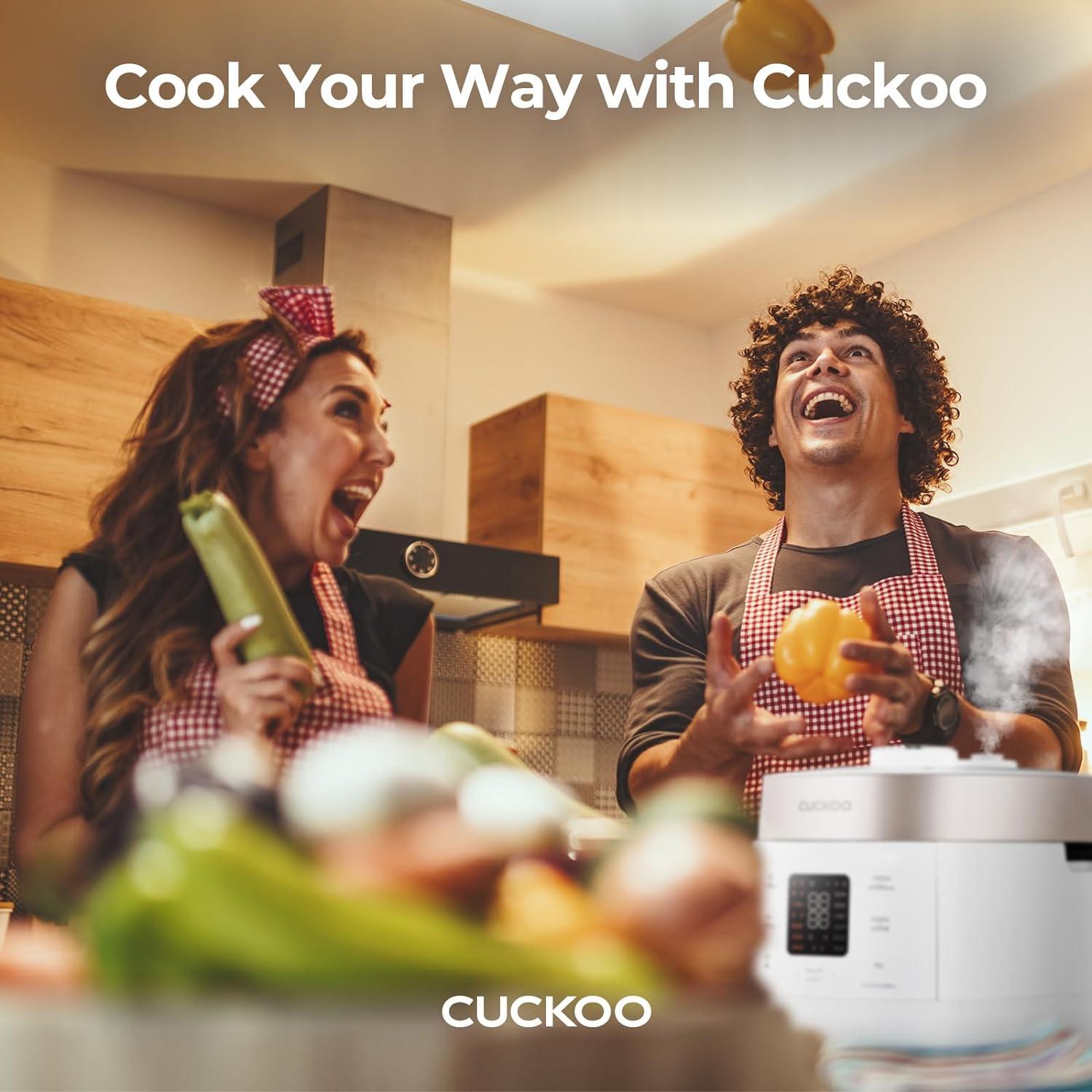 CUCKOO CRP-ST0609FW 6-Cup (Uncooked) / 12-Cup (Cooked) Twin Pressure Rice Cooker & Warmer with Nonstick Inner Pot, 16 Menu Options, 3 Voice Guide Rice Maker with Auto Clean