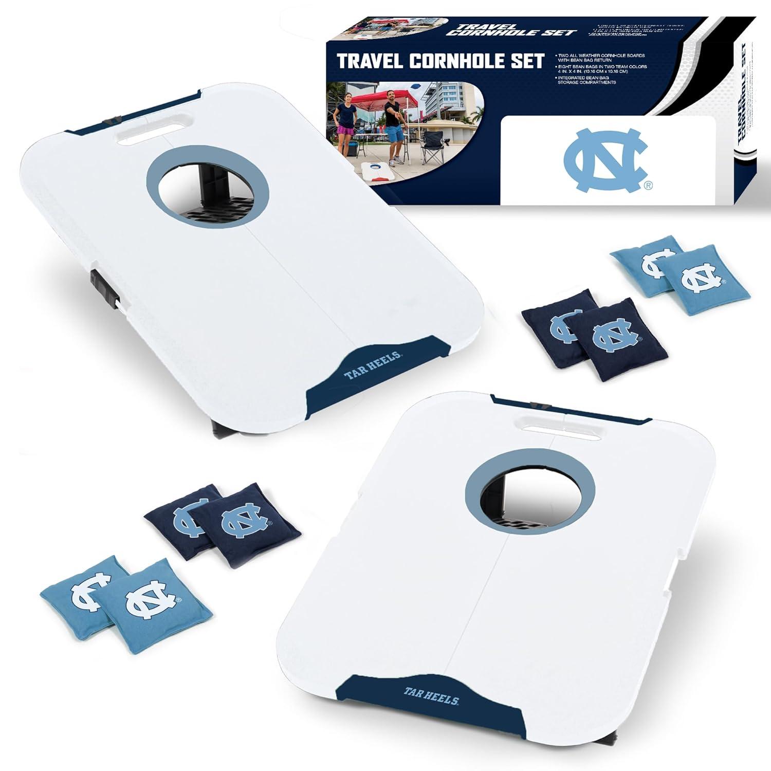 NCAA North Carolina Tar Heels All-Weather Travel Cornhole Set