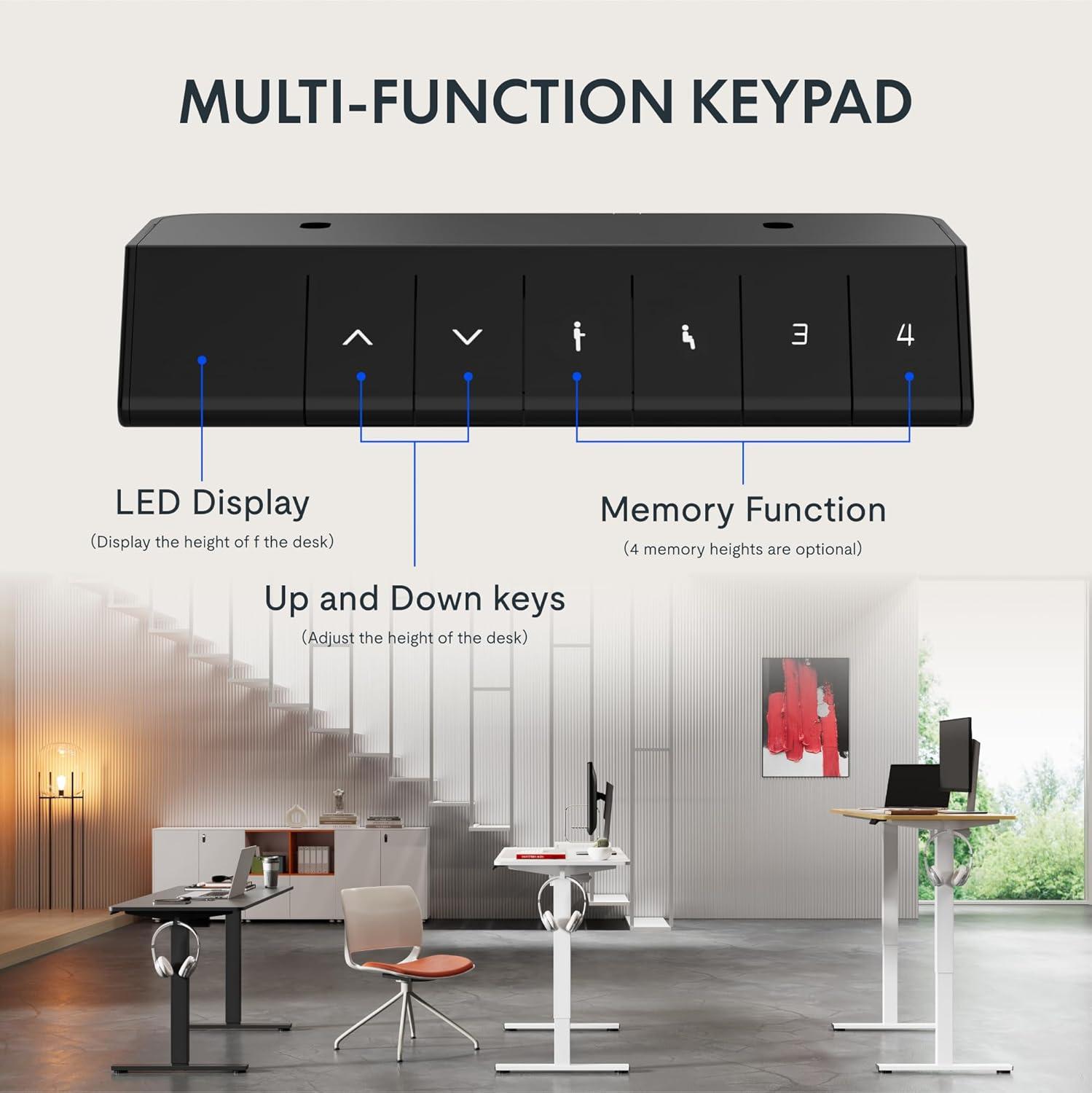 FLEXISPOT Standing Desk Adjustable Height with Whole Piece Desk Board 43 x 24