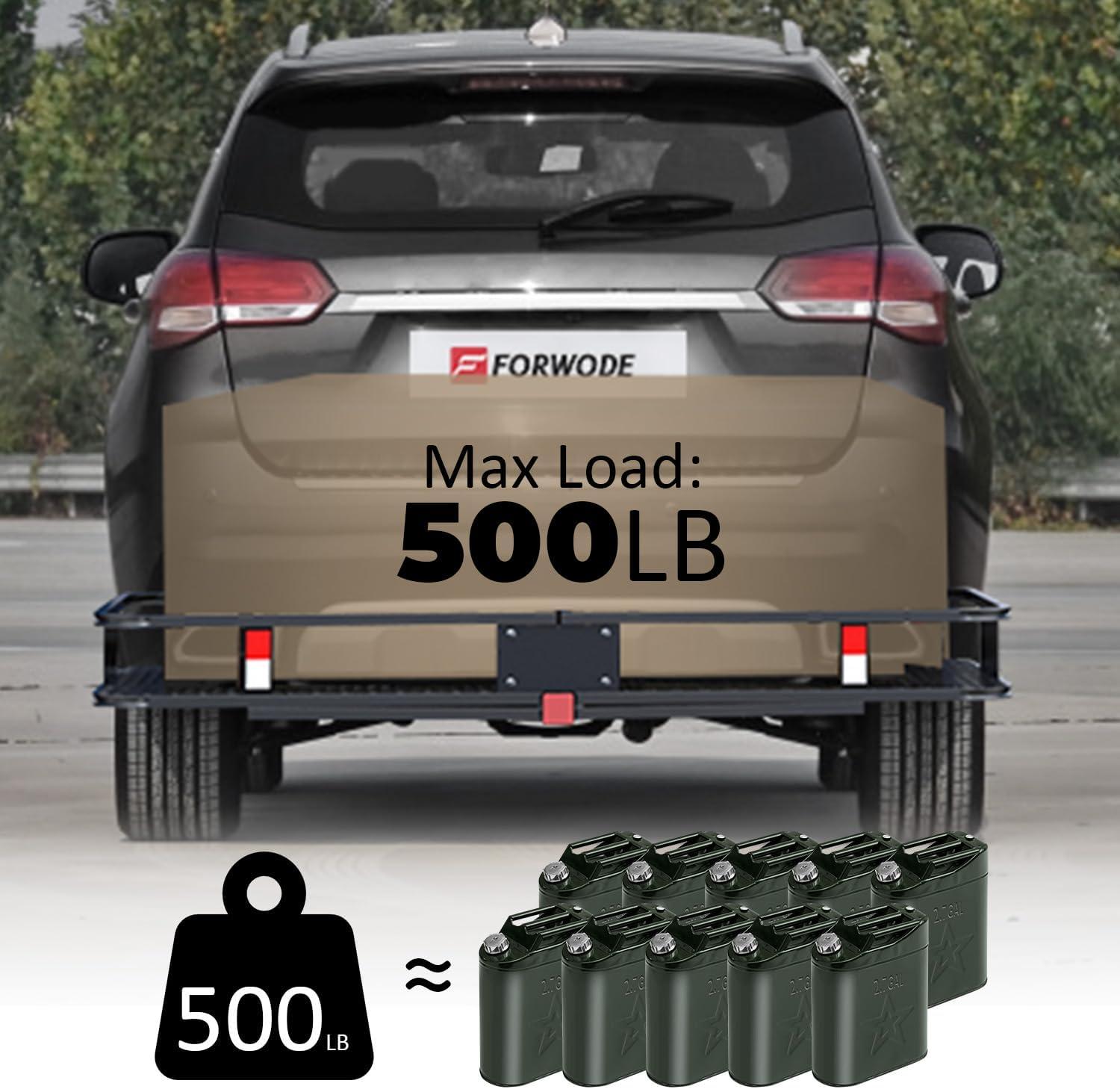 ROCKLAND Rockland 60 x 24-Inch Hitch Cargo Carrier 60-in L x 24-in W x 6-in H Steel Hitch Cargo basket