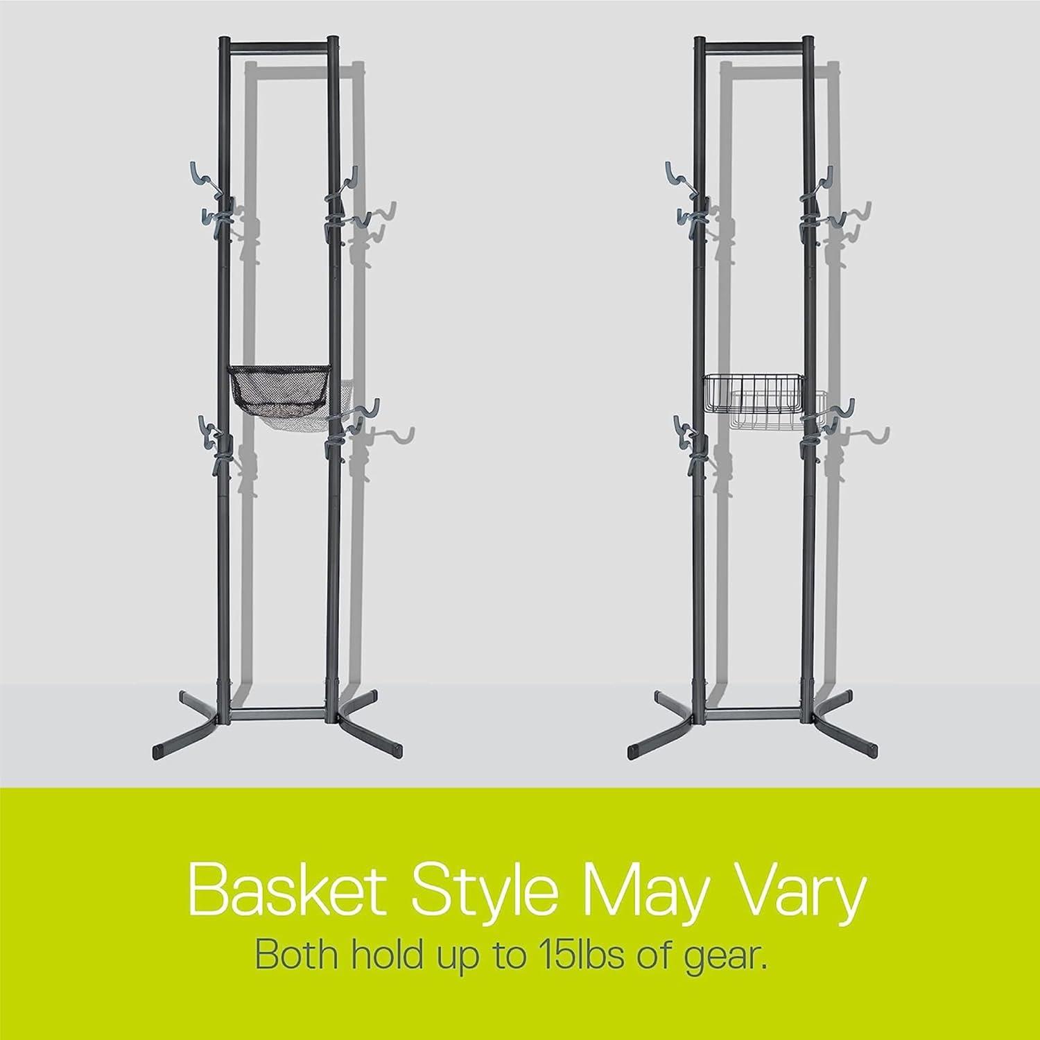 Four Bike Free-Standing Rack With Basket