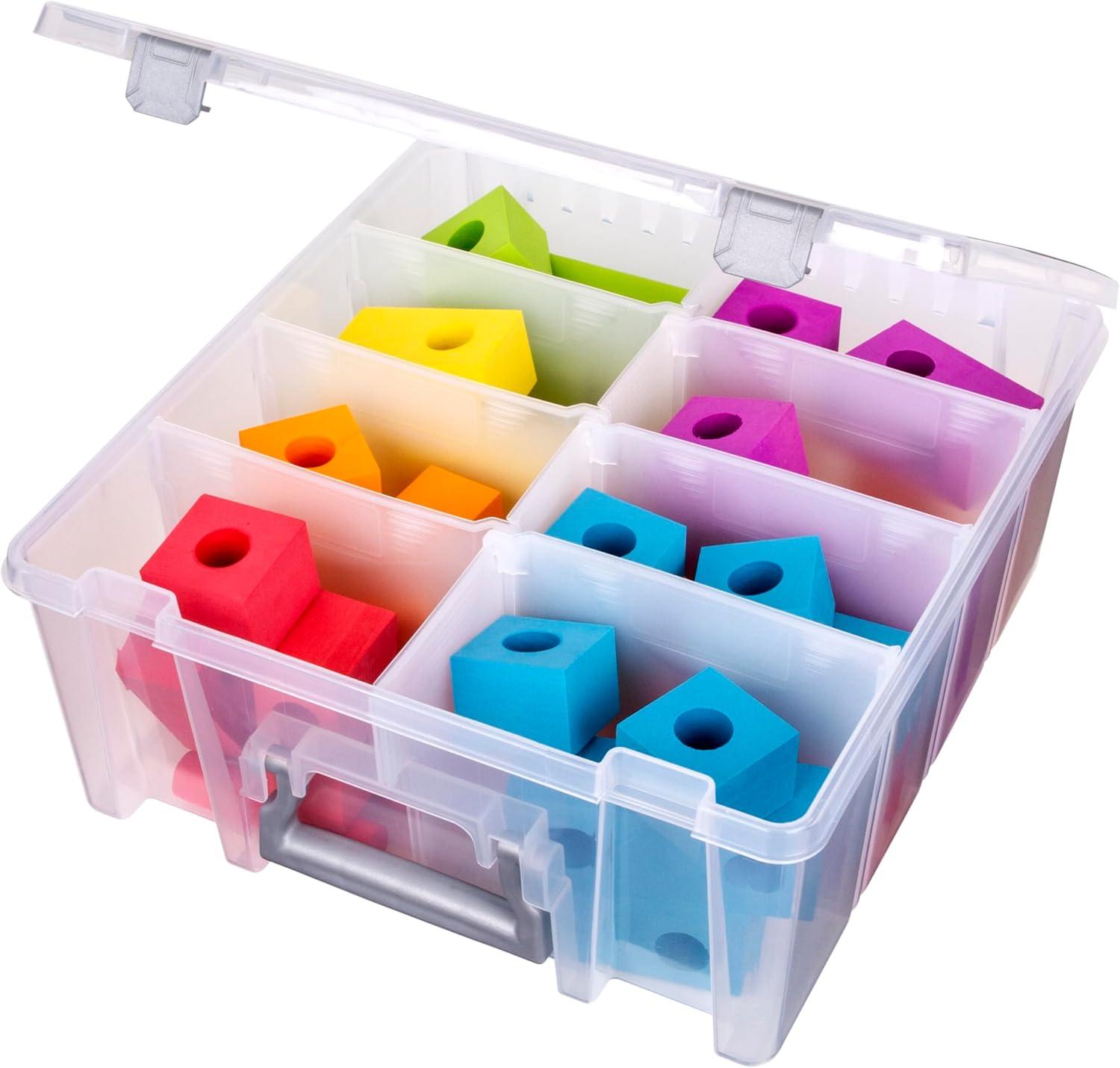 Clear Plastic Stackable Storage Box with Dividers