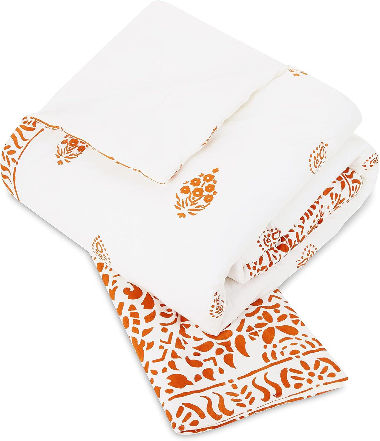 3pc Paloma Comforter Set Orange/White - Laurel & Mayfair