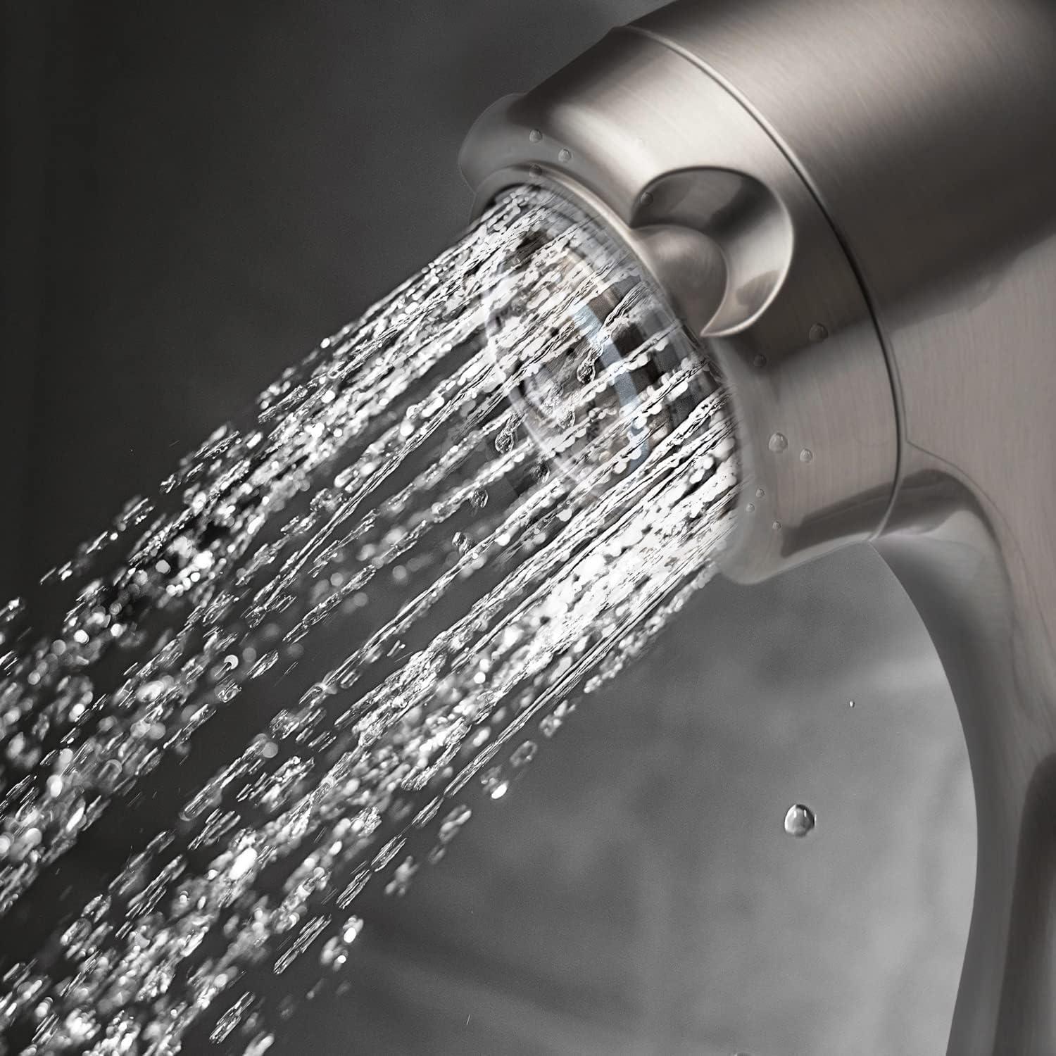 Brushed Nickel Handheld Wall Mounted Shower Head with Pulse Jet