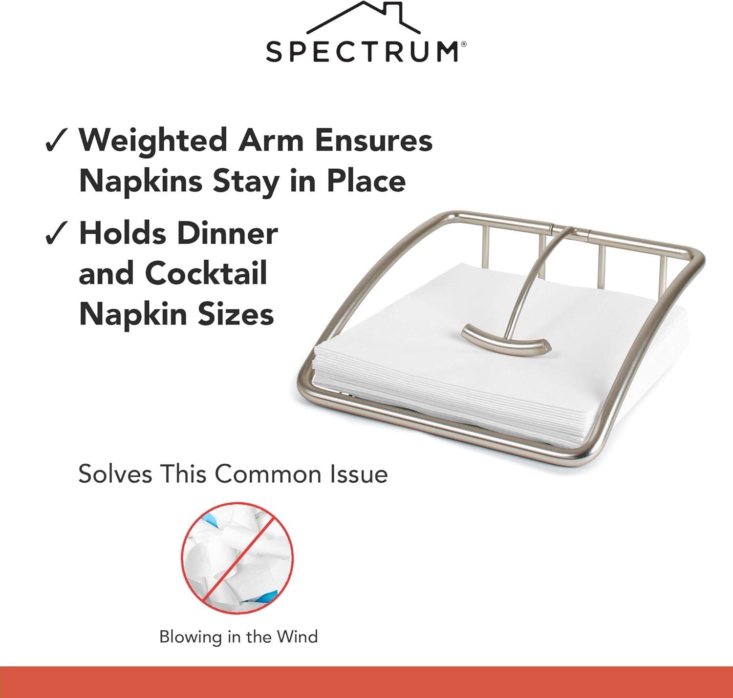 Spectrum Diversified Euro Weighted Napkin Holder, Satin Nickel