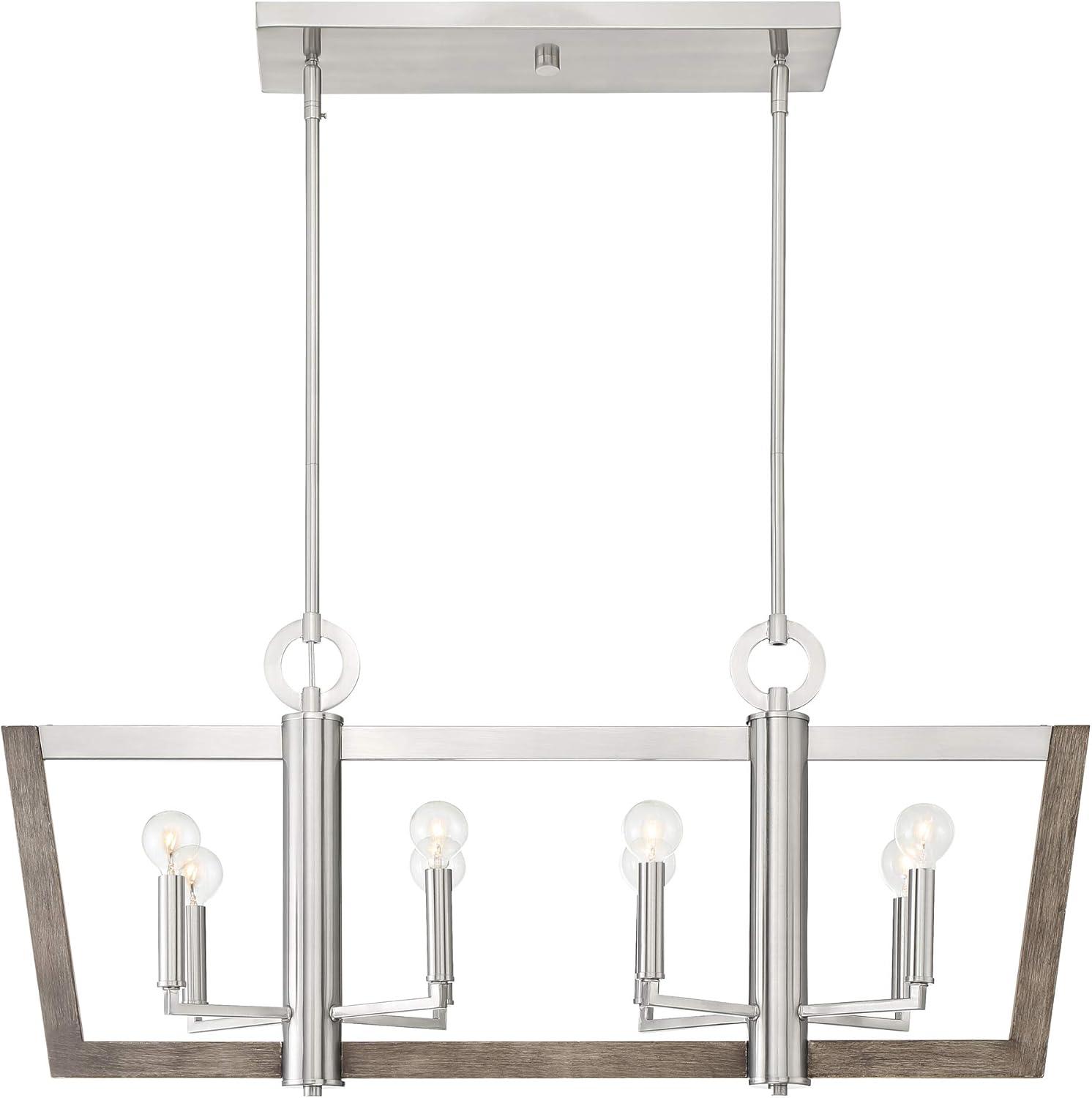 Designers Fountain Westend Satin Platinum 8 Light Island Chandelier, 93738-SP