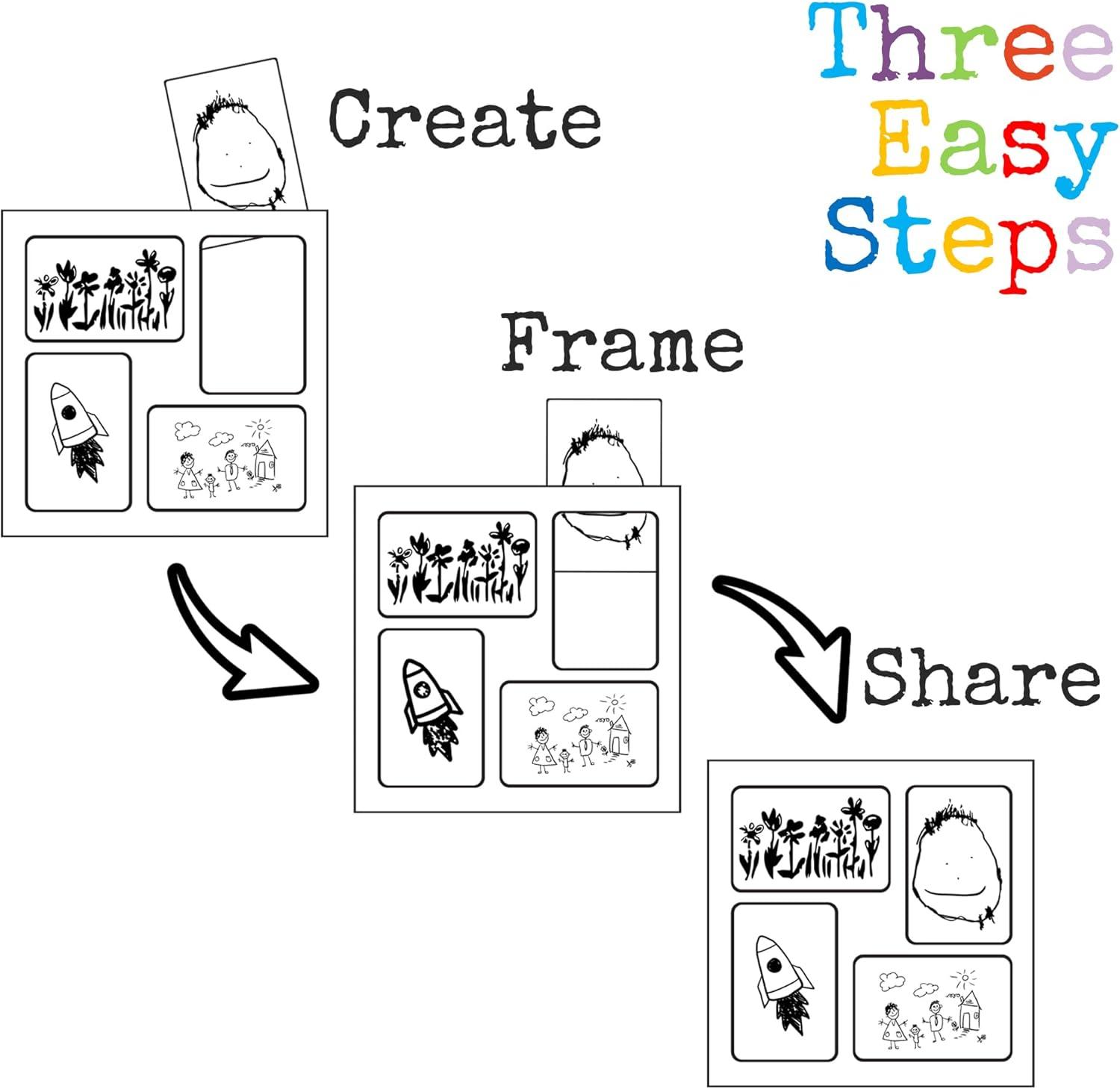 The Articulate Gallery 9x12 Quadruple Children's Art Frame, White