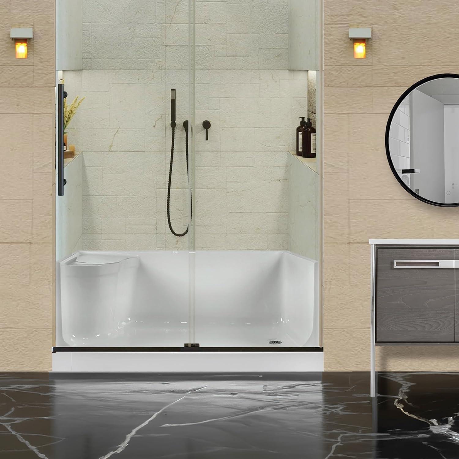 Aquatique 60" x 32" Single Threshold Shower Base