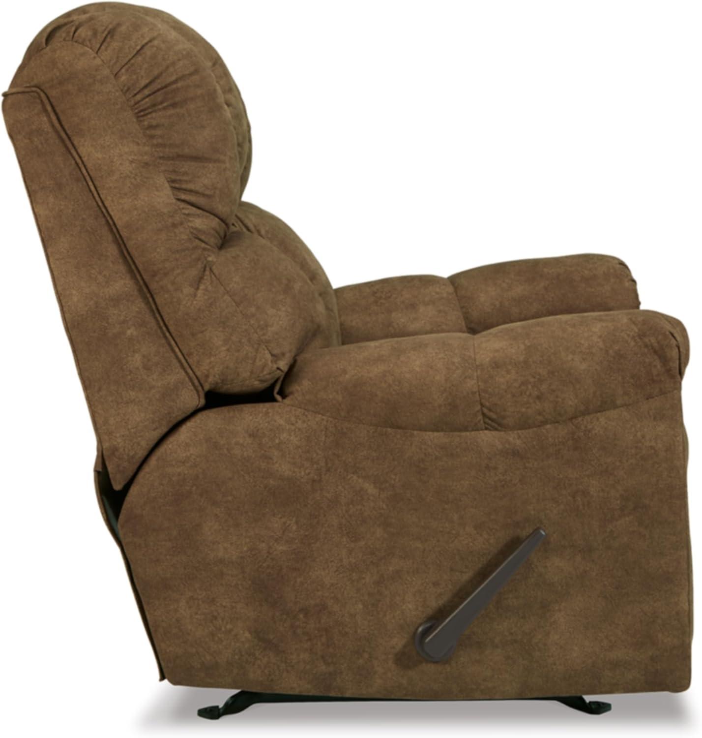 Brindle Brown Faux Leather Contemporary Recliner