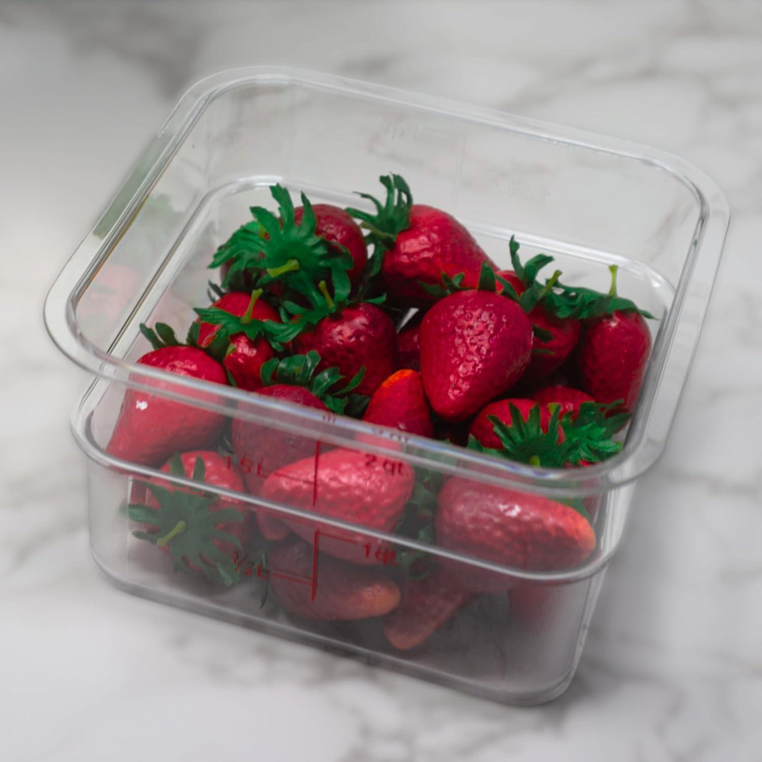 Clear Polycarbonate 2 Quart Stackable Food Storage Container