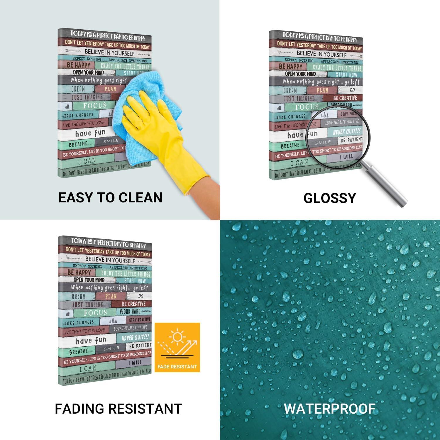 Istrion Inspirational Wall Art Framed Canvas 12 x 16 in (Turquoise) - Motivational Positive Quotes Rustic Wall Arts Decor for Home Office Bathroom Bedroom Kitchen Classroom Gym