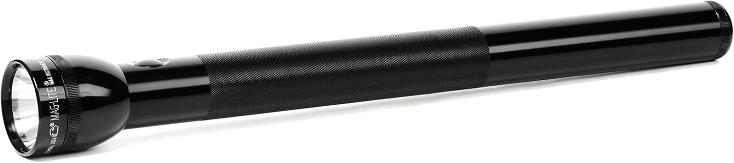 Heavy-Duty Black Aluminum Adjustable Beam Tactical Flashlight