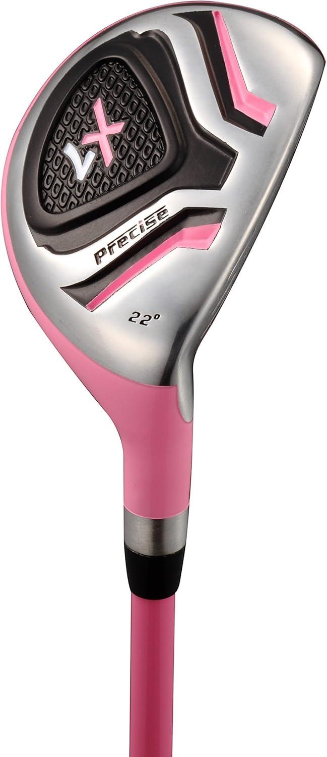 Precise X7 Junior Boys & Girls Complete Left Handed Golf Clubs Set for Children - Age 3-5, Pink Color