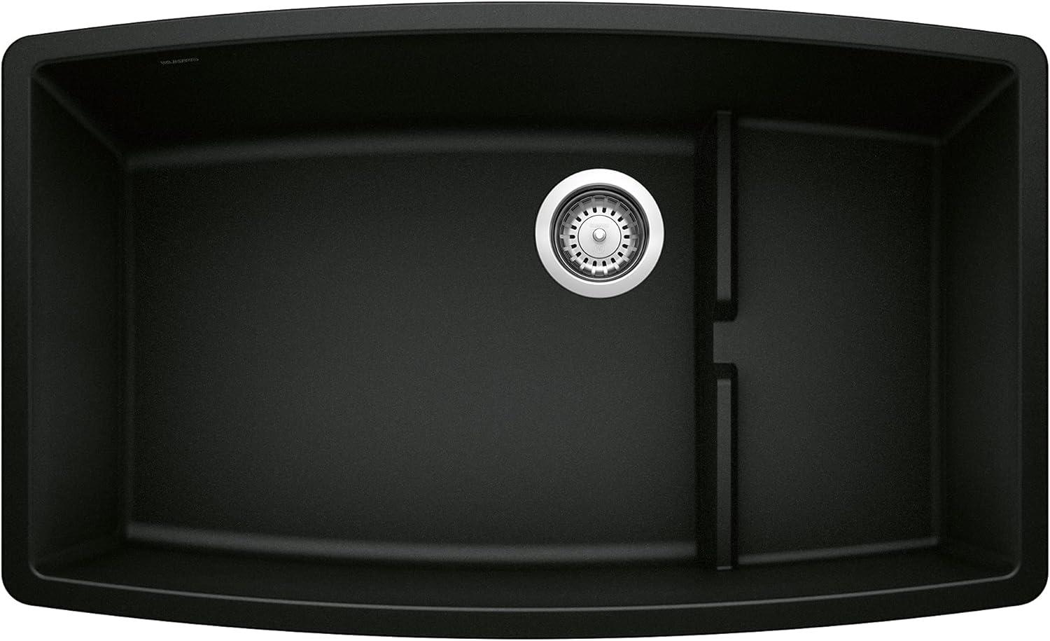 Performa Cascade SILGRANIT 32" L X 20'' W Single Bowl Undermount Kitchen Sink with Colander