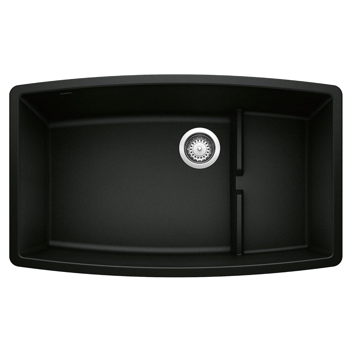 Performa Cascade SILGRANIT 32" L X 20'' W Single Bowl Undermount Kitchen Sink with Colander