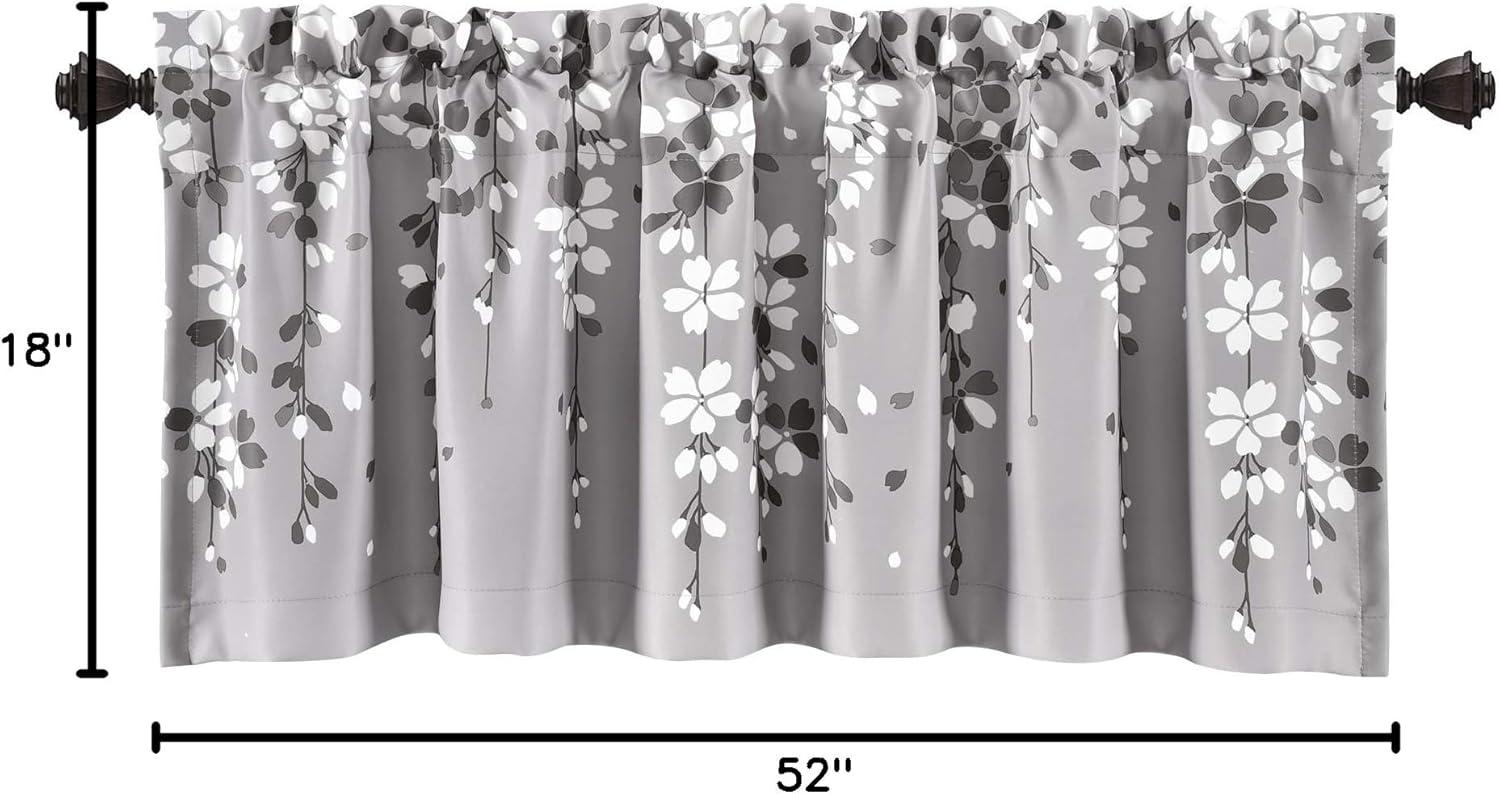 Floral Tailored 52'' W Window Valance