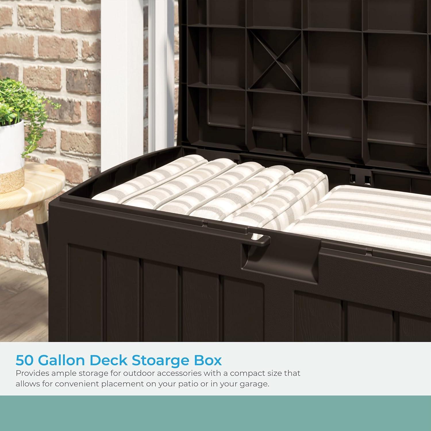 Suncast 50 Gallon Water Resistant Deck Box