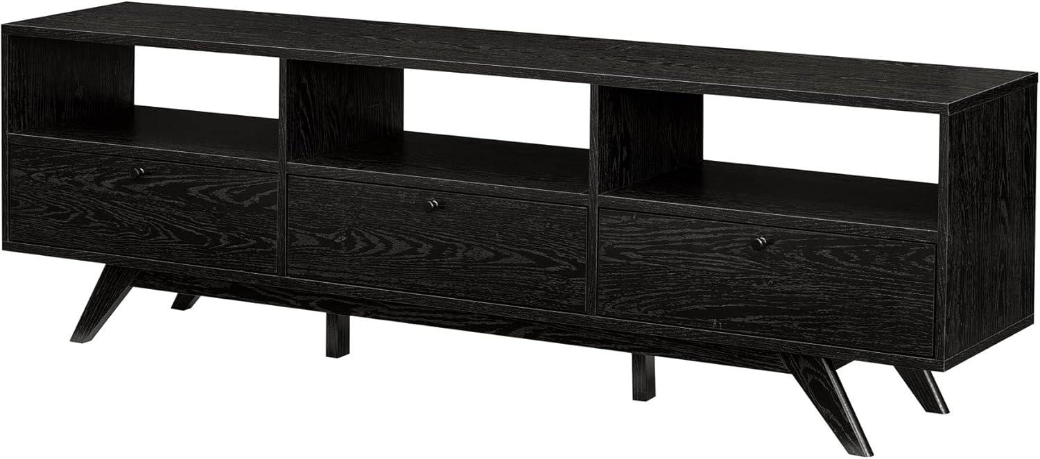 Walker Edison Mid-Century Modern Storage TV Stand for TVs up to 80”, Black