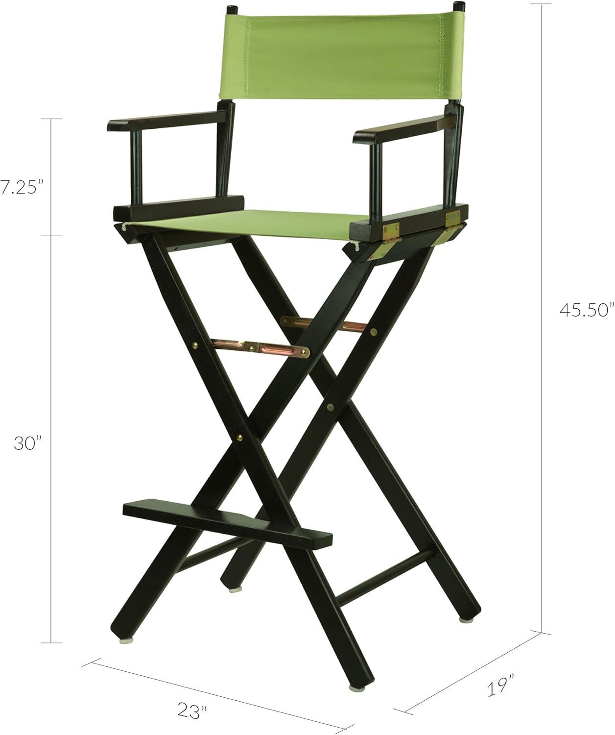 "30" Director's Chair Black Frame-Lime Green Canvas"