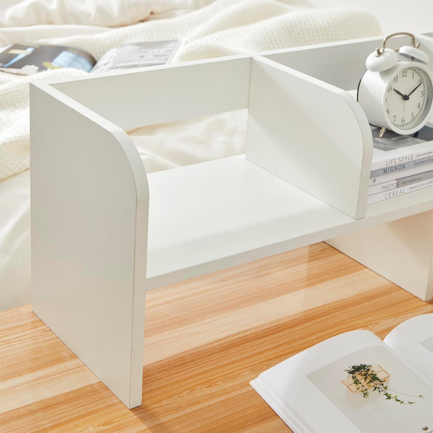 Compact White Mini Hutch for Dorms and Offices