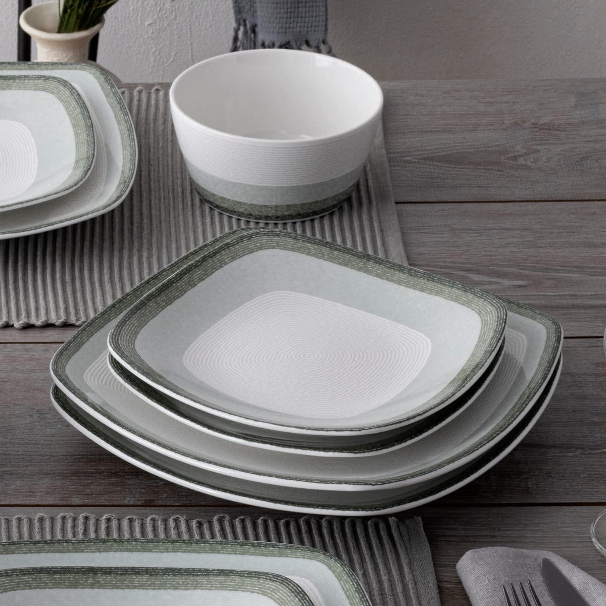 Noritake Colorscapes Layers Square 12-Piece Dinnerware Set, Service for 4
