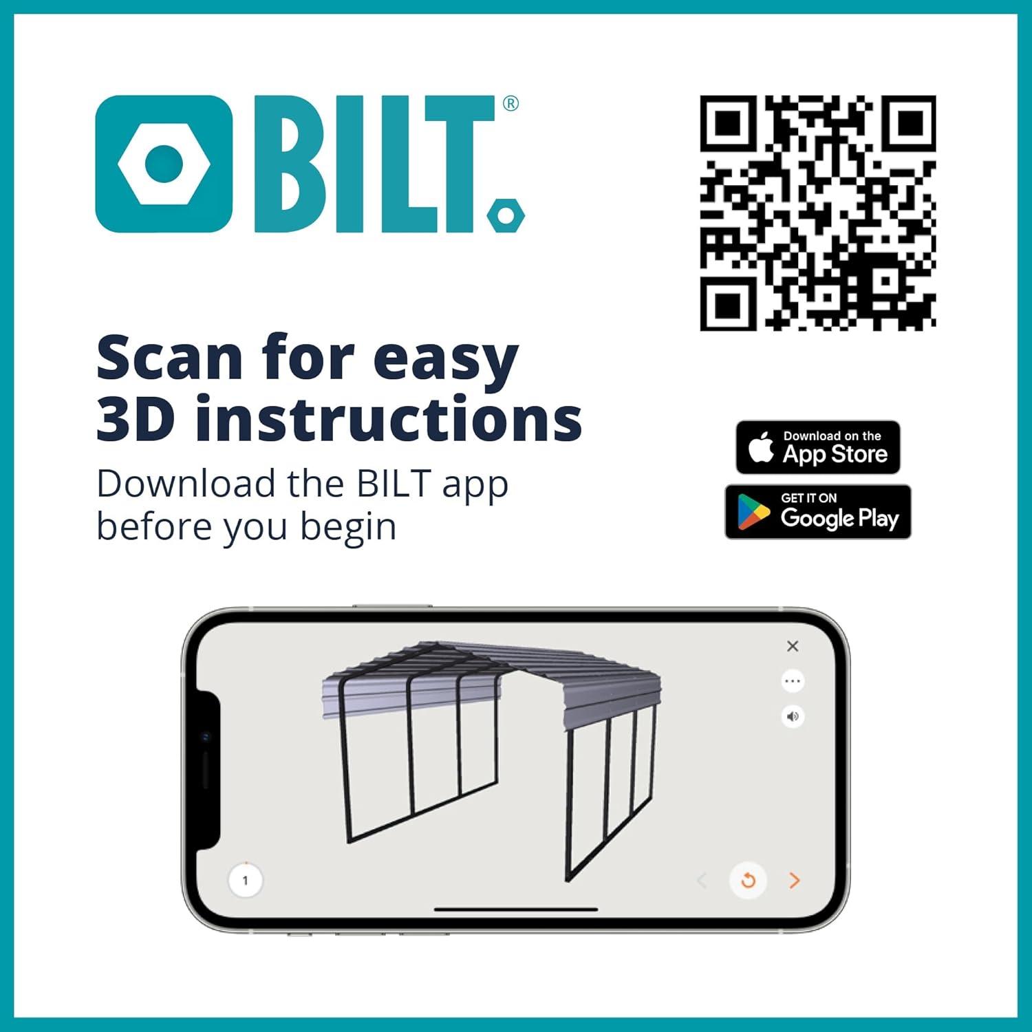 Arrow Arrow Galvanized Steel Carport, 10x15x9