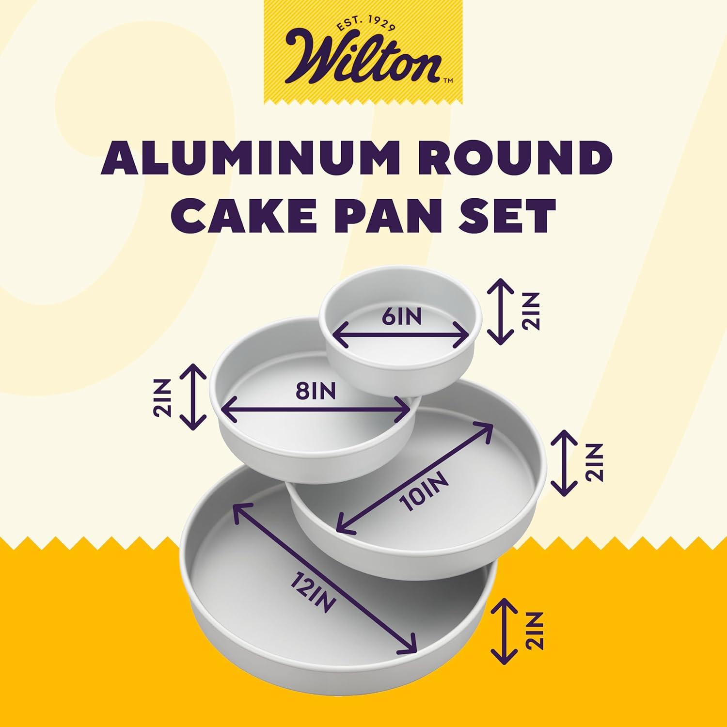 Wilton 4-Piece Round Aluminum Cake Pan Set