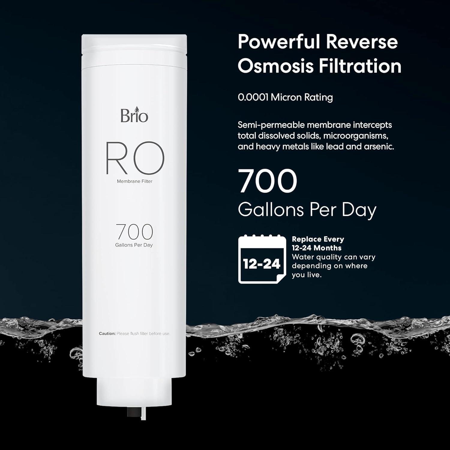 Brio Reverse Osmosis Membrane Replacement for ROSL700, ROSL700BLK, ROSL700WHT, Piece Count 1
