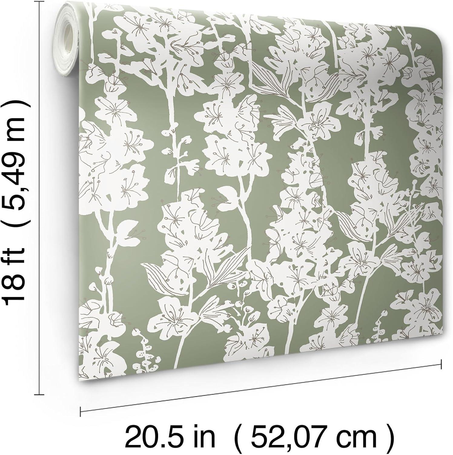 Larkspur 18' L x 20.5" W Peel and Stick Wallpaper Roll
