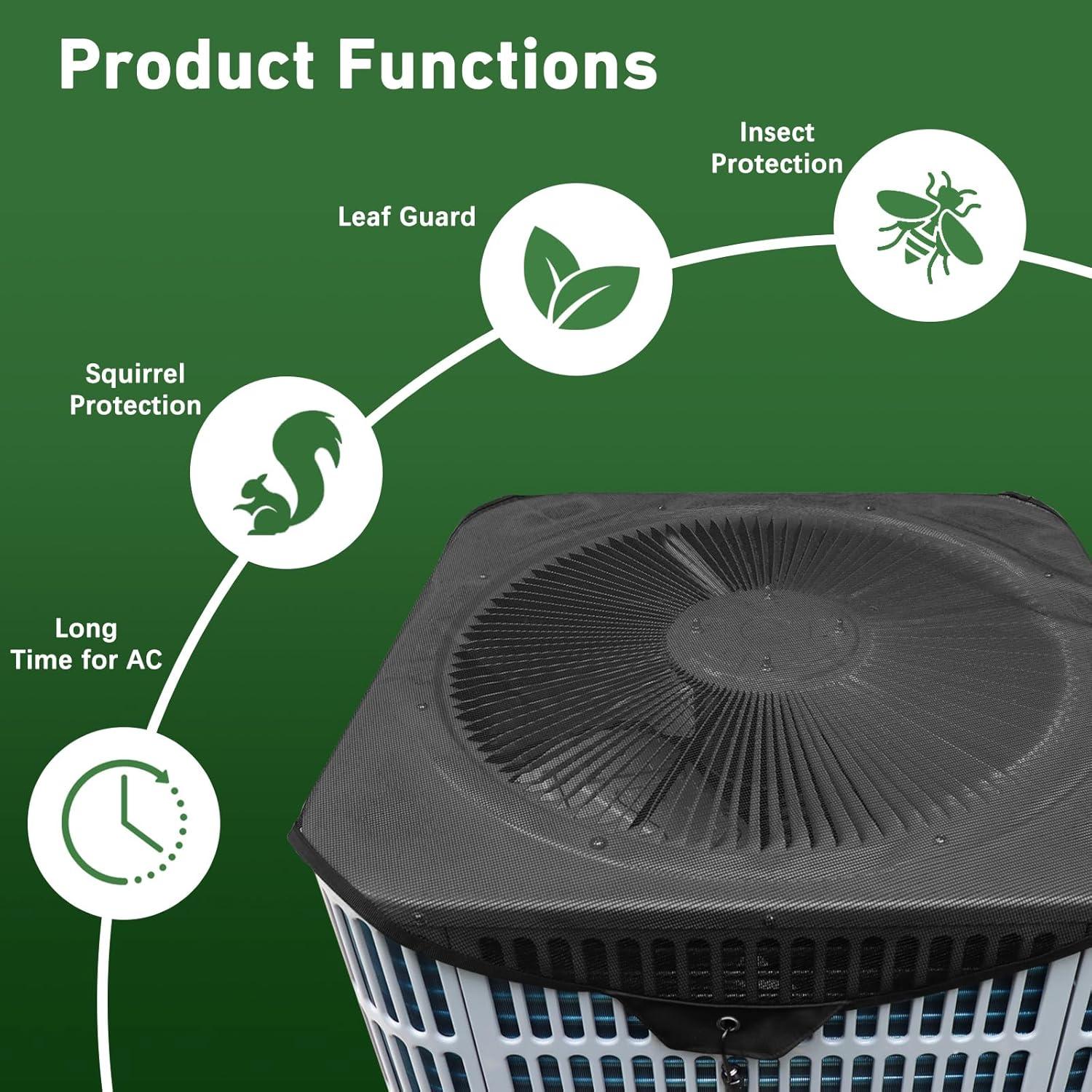 EEEkit 36x36" Air Conditioner Cover for Outside Units, Top Universal Mesh AC Cover for All Seasons