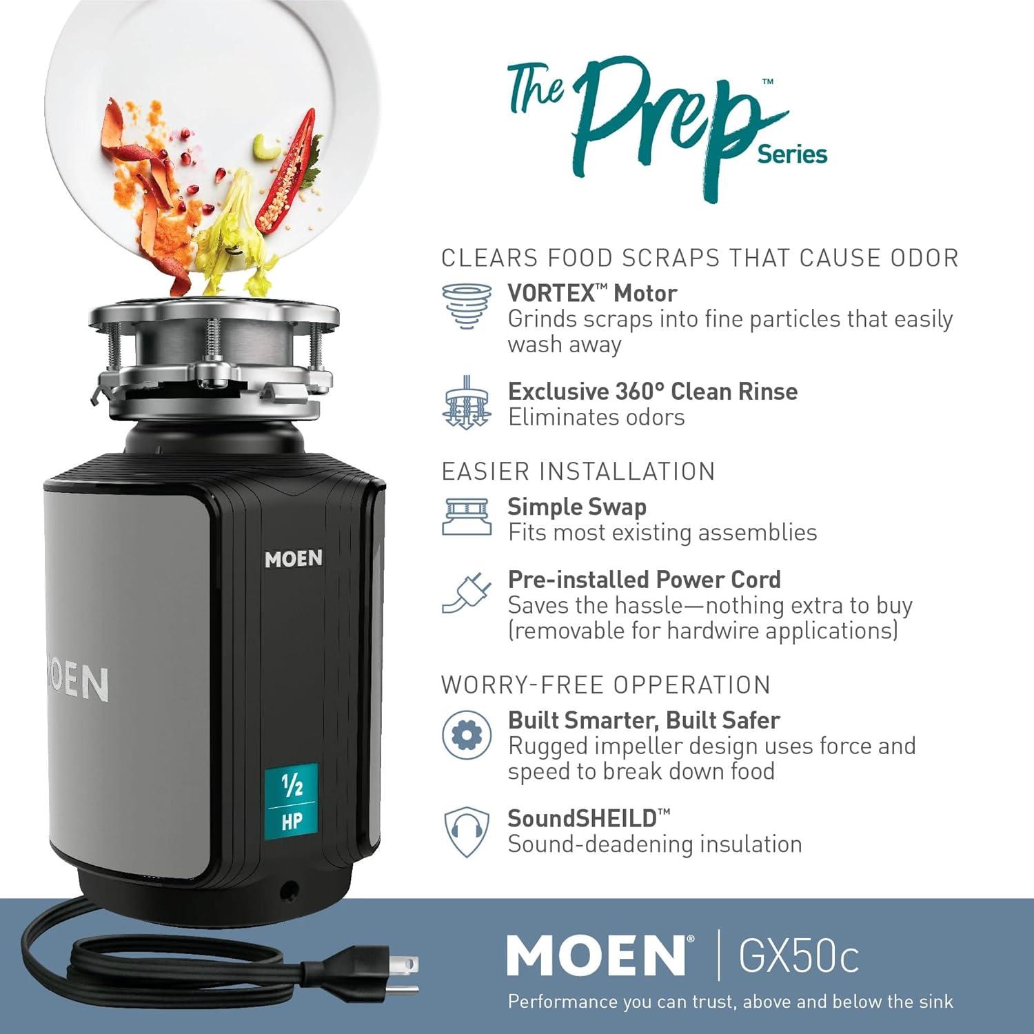 Moen GX Series 1/2 HP Continuous Feed Garbage Disposal