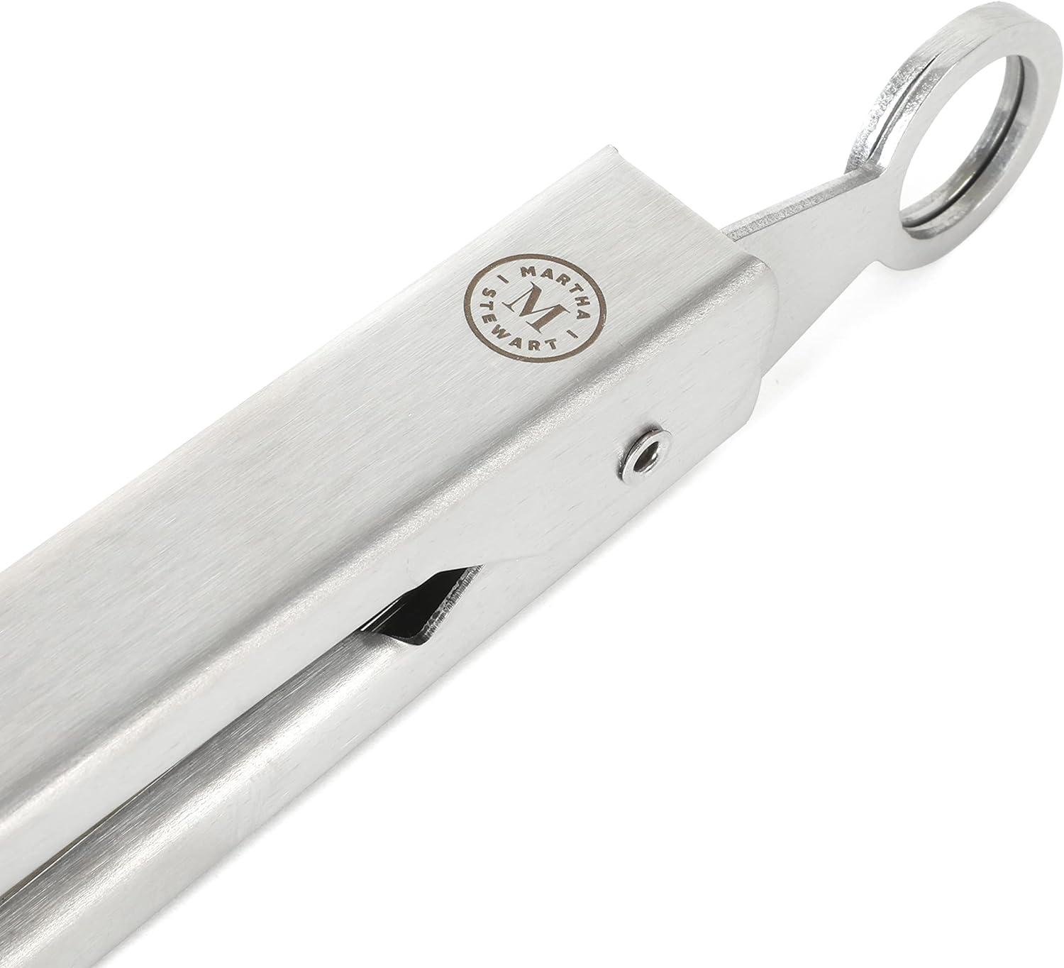 Martha Stewart 12" Stainless Steel Easy-Lock Kitchen Tongs