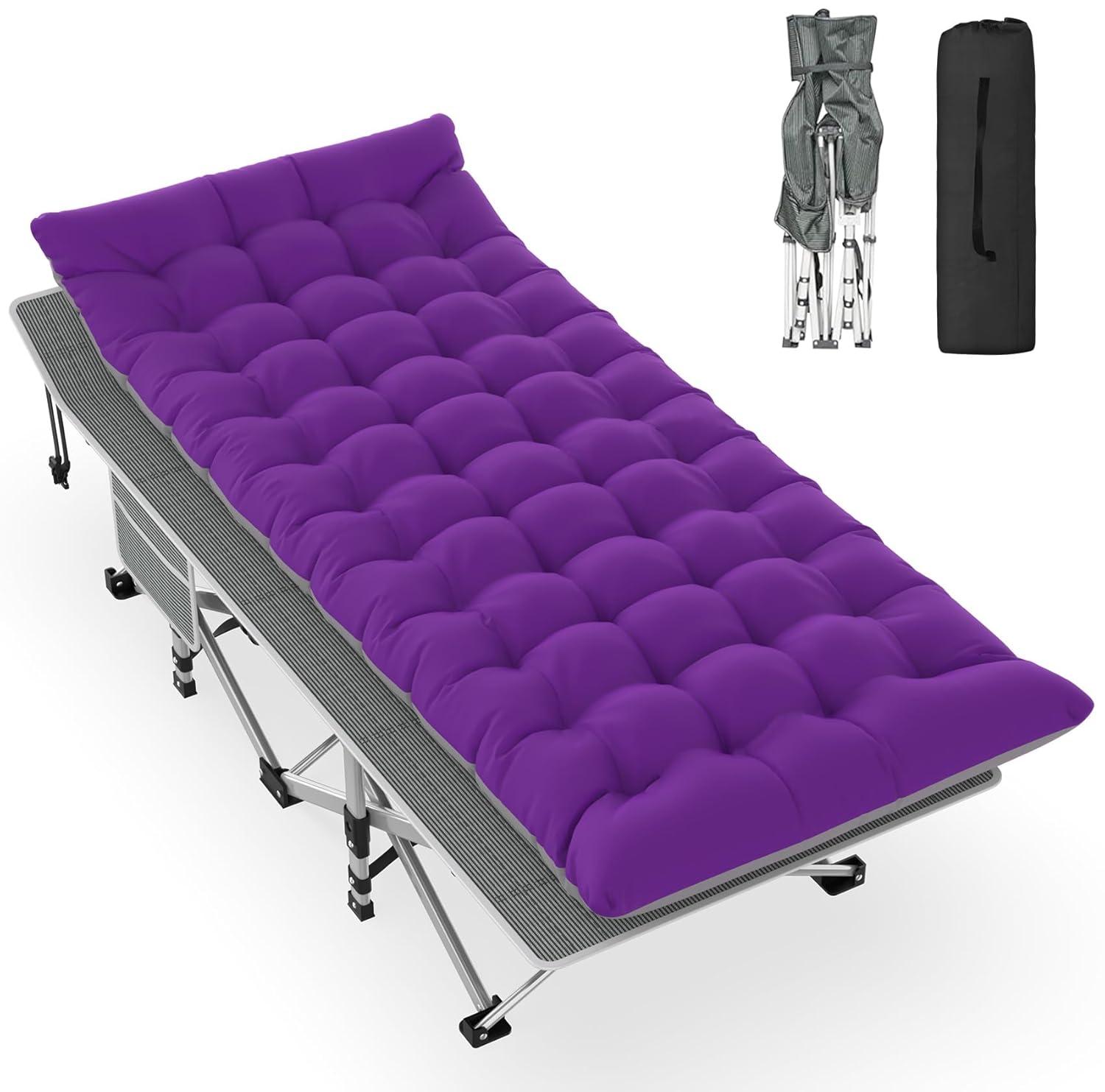 Suteck Folding Camping Cot Portable Outdoor Heavy Duty Sleeping Cot with Mattress and Carry Bag