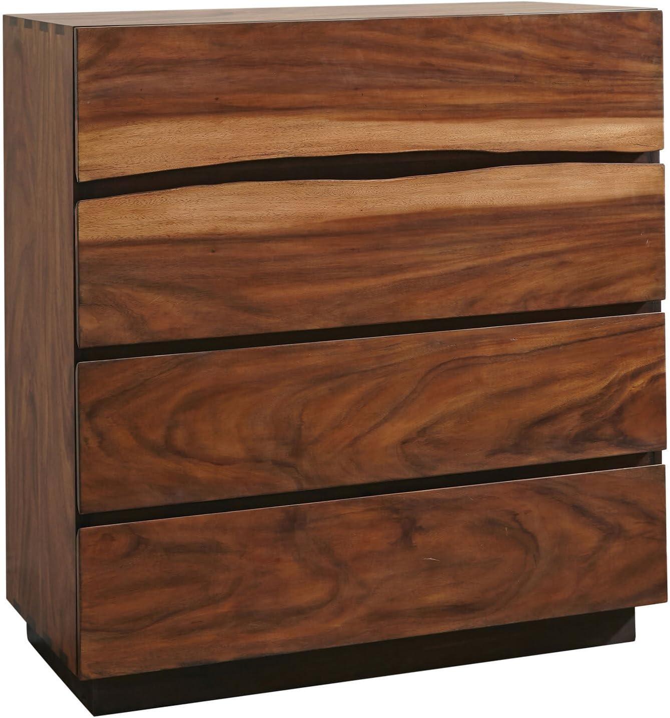 Winslow 4-drawer Chest Smokey Walnut and Coffee Bean