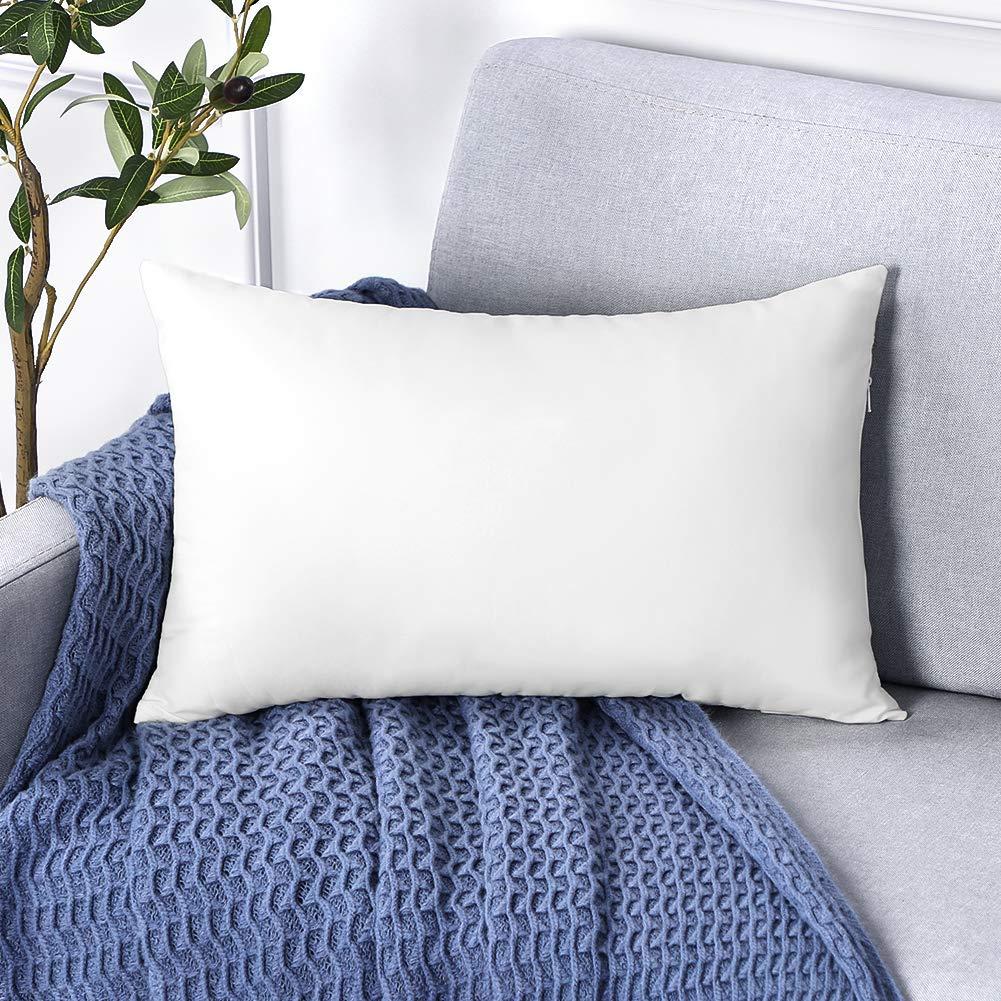 Acanva Throw Pillow Stuffer Inserts Decorative Rectangle Premium Sham Forms Cushion for Sofa Couch Chair, 12x20 Inch (Pack of 4), White 4 Count