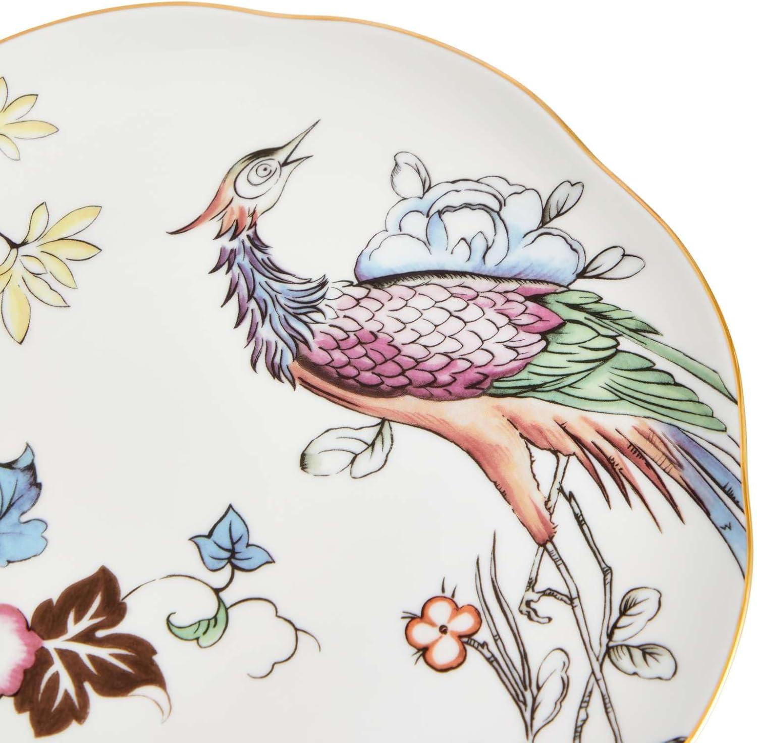 Wedgwood Chinoiserie Floral Porcelain Salad Plate with Gold Trim