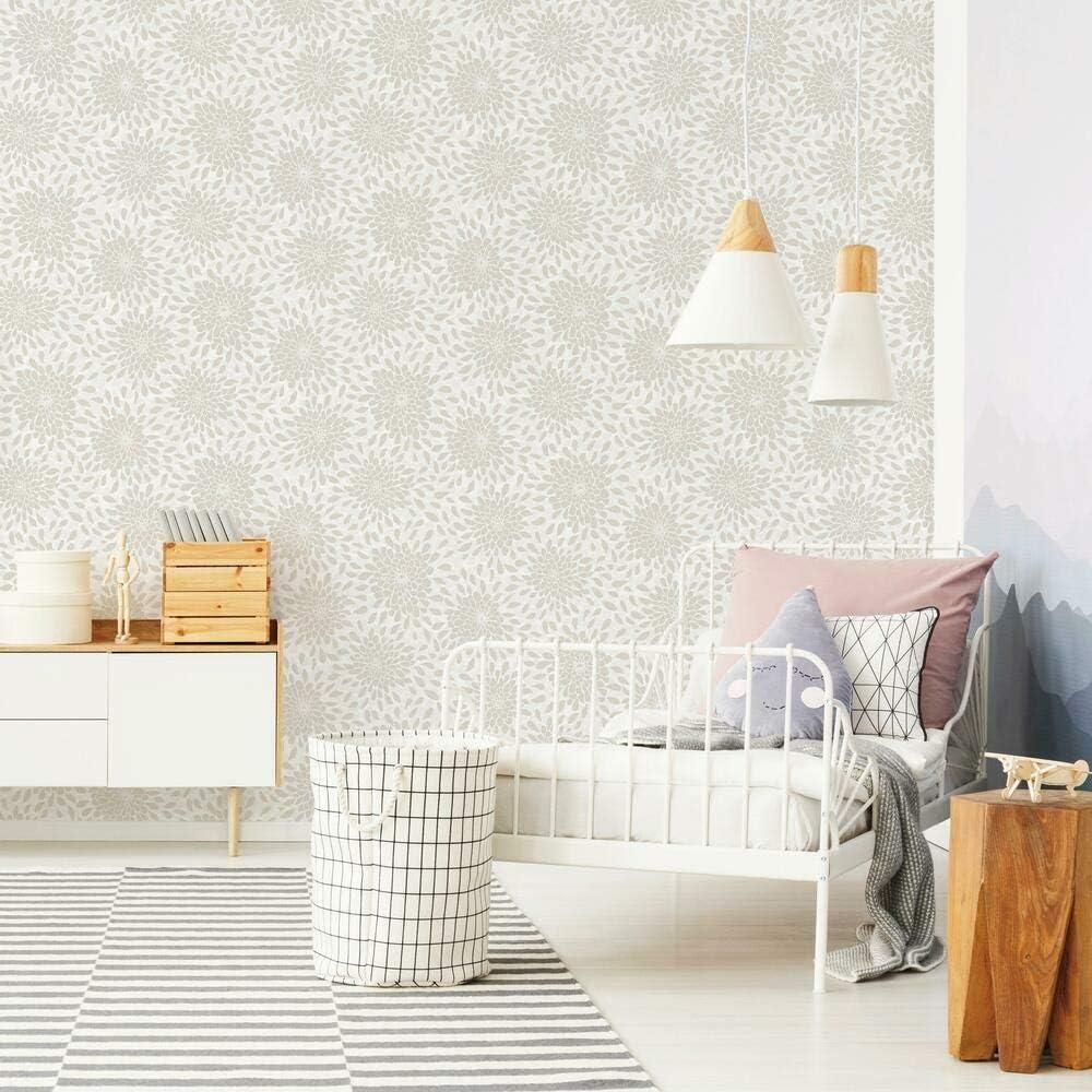 RoomMates Toss The Bouquet Peel & Stick Wallpaper: Removable Vinyl, Self-Adhesive Floral, Modern Botanical, Blue, 28 Sq Ft